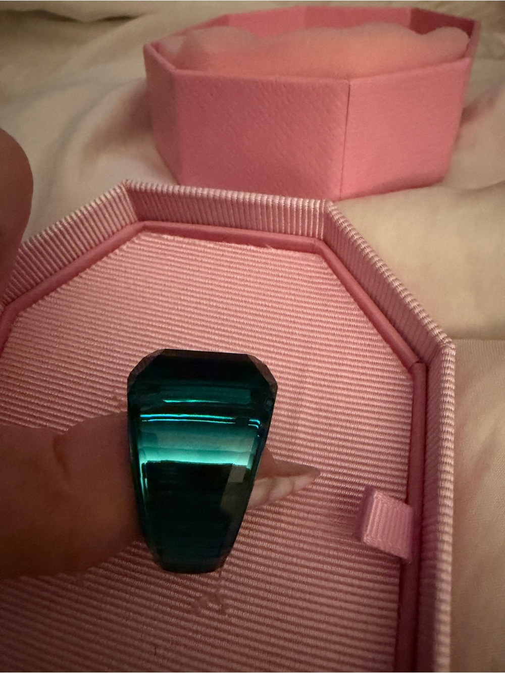 Swarovski lucent cocktail ring/ green - Picture 10 of 12